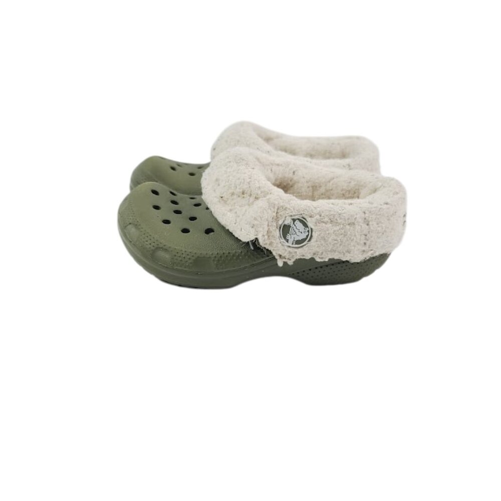 Crocs Boy's Green Mammoth EVO Shearling Slip-On Winter Clogs Size 7